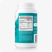 Conceive Plus Ovulation Support (IT) supplement facts panel displaying nutritional information in Italian, including folic acid, myo-inositol, CoQ10, and ginger extract, printed on a teal bottle with ingredient and dosage details.
