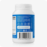 Conceive Plus Men's Fertility Support (IT) supplement bottle rear view showing Italian product information, nutritional values, barcode, usage instructions, and distributor details on a blue and white label.