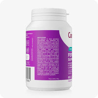 Conceive Plus Women's Combo - Fertility Support + Applicators (IT) featuring side view of women's fertility supplement bottle with Italian precautionary instructions printed in white on a purple label, partially revealing front branding and dosage information.